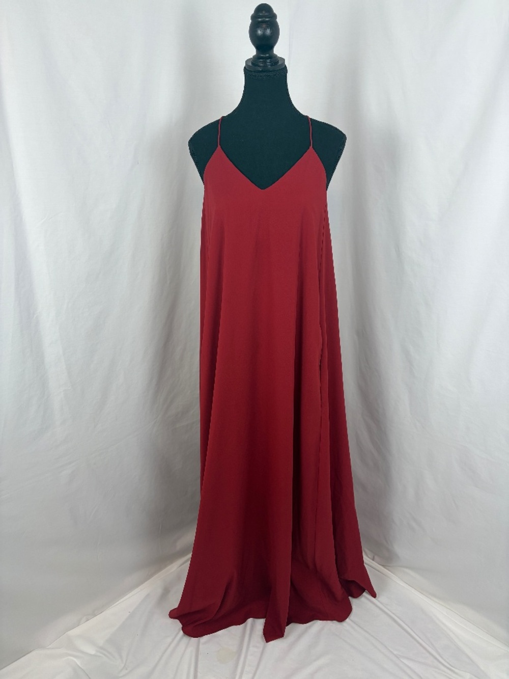 Lord & Taylor Burgundy Maxi Dress Racer back Size S/P